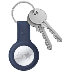 Silikonhülle Crong mit Schlüsselanhänger – Schutzhülle mit Schlüsselanhänger für Apple AirTag 1/2 (dunkel blau)
