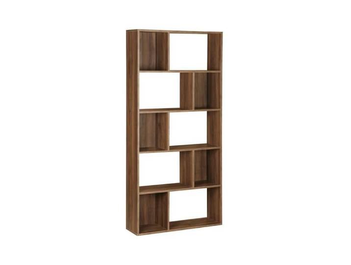 sweeek - Etagère bibliothèque décor bois 5 étagères 10 compartiments PIETER