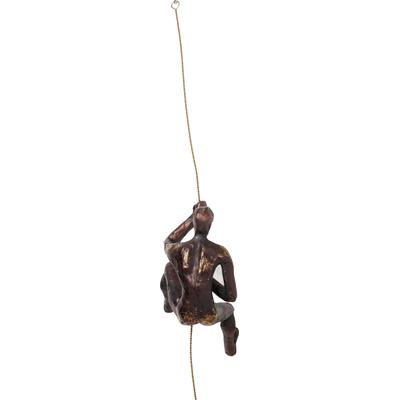 Wanddekoobjekt KARE DESIGN "Climber Rope", braun, B:12,5cm H:52cm T:9cm, Polyresin, Wanddekoobjekte, aus Polyresin
