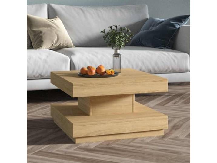 HEFZGDB Couchtisch Hellbraun 60x60x35 cm MDF mit Stabiler Tischplatte und modernem Design für Elegante Inneneinrichtung