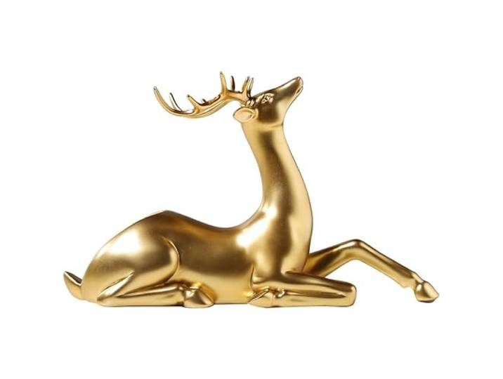 Kreativer Weinständer, Tisch-Weinständer, Kunstharz-Weinregal, Sika-Hirsch-Figur, einzelner Weinflaschenhalter, Arbeitsplatte, Weinregal, Dekorationszubehör für Bürobar (Farbe: Gold)