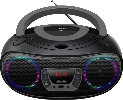 Denver TCL-212BT CD-Radio UKW AUX, CD, USB, Bluetooth Stimmungslicht Grau