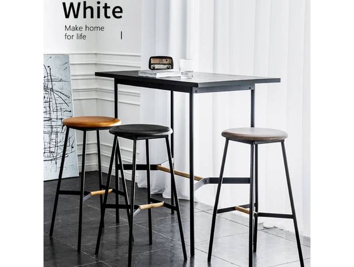 Tabouret de bar américain haut style maison simple chaise de bar café rétro tabouret haut style industriel tabouret rond créatif