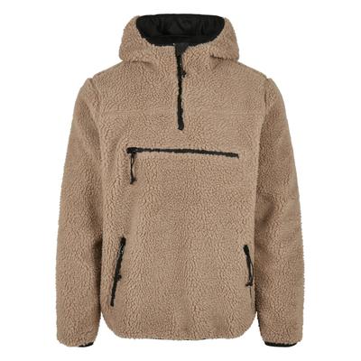 Strickfleece-Pullover BRANDIT "Brandit Herren Teddyfleece Worker Pullover", Herren, Gr. 4XL, camel, 100% Polyester, unifarben, normal, ohne Ausschnitt, Pullover