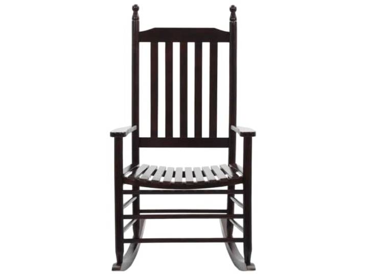 ZQQLVOO Vintage Schaukelstuhl Braun Massivholz Elegantes Design, Wetterbeständig, Belastbar bis 110 kg, Für Wohnzimmer und Terrasse