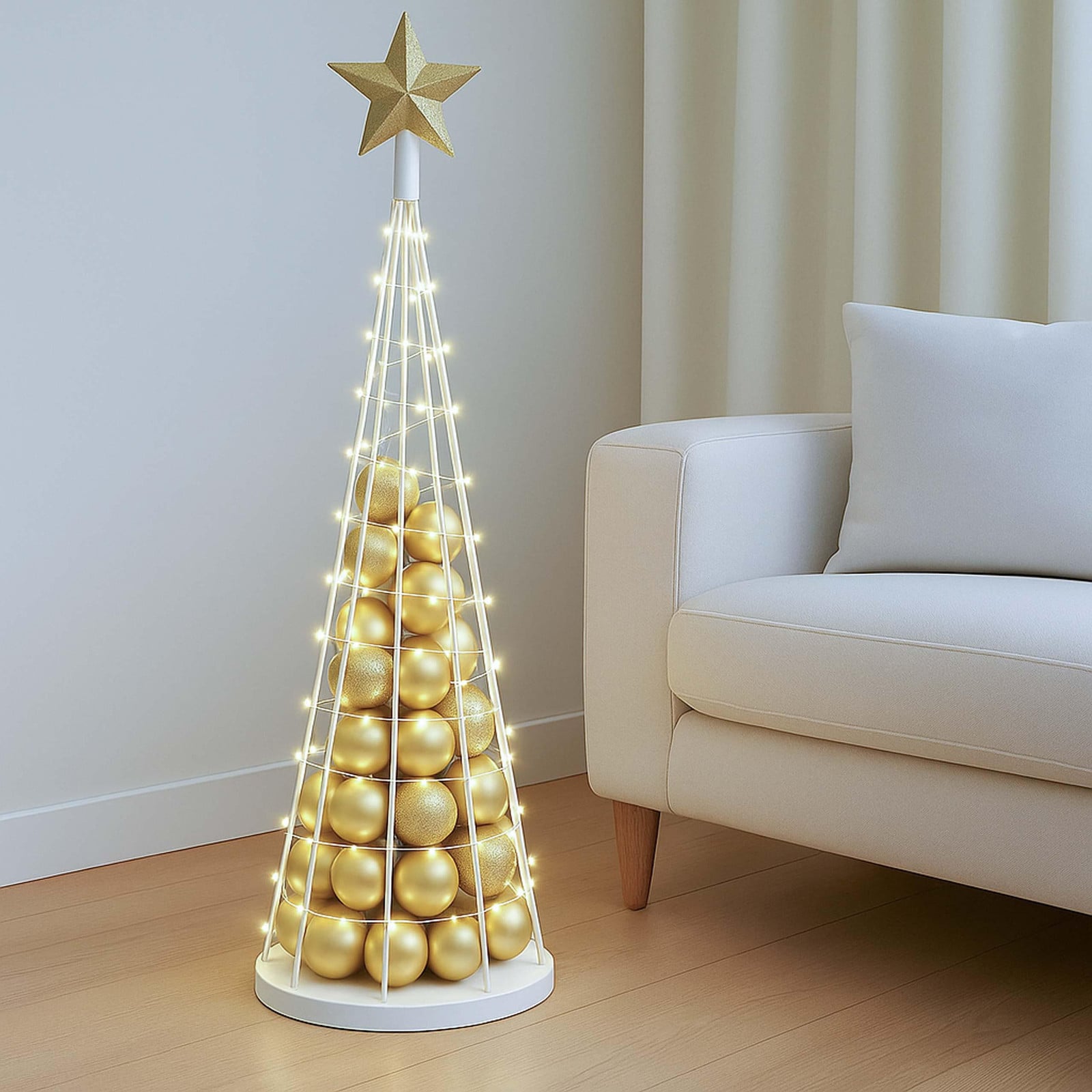 Mendler Kerstboom Decoratie Wit, 115 cm