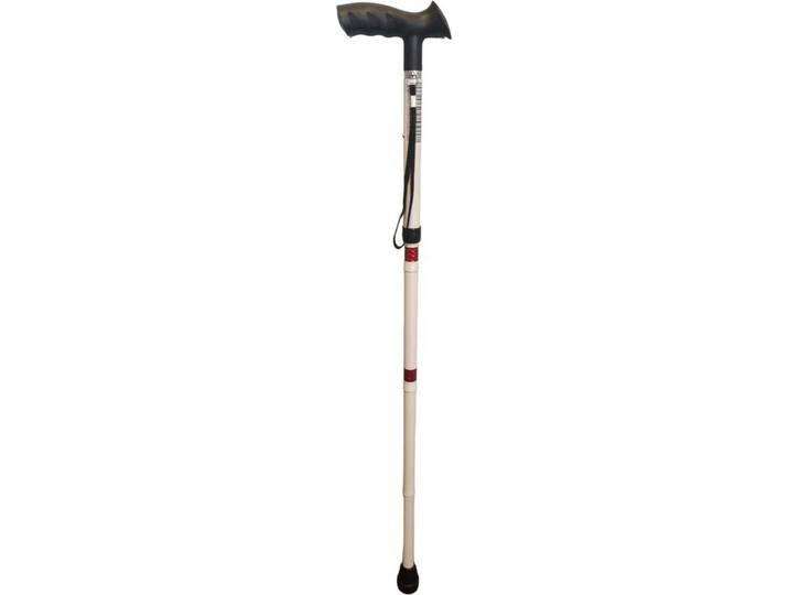 Premis Wandelstok - Verstelbaar Opvouwbaar - TPR Handgreep Aluminium Lichtgewicht 120 kg Metallic Wit