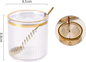 Inspire Curations Seasoning Jar With Spoon For Convenient Spice & Condiment Storage transparent