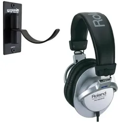 Roland RH-200S Kopfhörer Silver mit Wandhalter (NC, Kabelgebunden), Kopfhörer, Silber