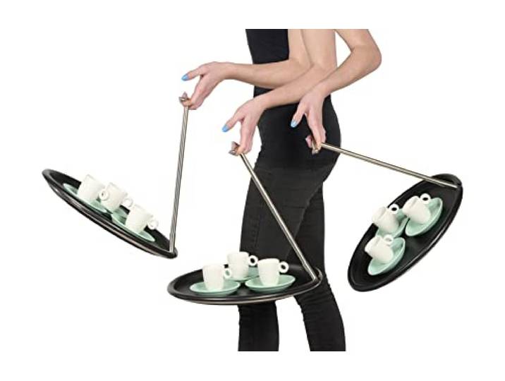 Balance Tray - Einhand Serviertablett, rutschfest und Elegant - Perfekt für Frühstück im Bett, Brunch und Hochzeitsgeschenke - Ideal für die einfache servieren von Speisen und Getränken