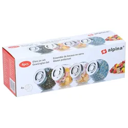 alpina Vorratsgläser 4-teilig, Vorratsbehälter, Transparent