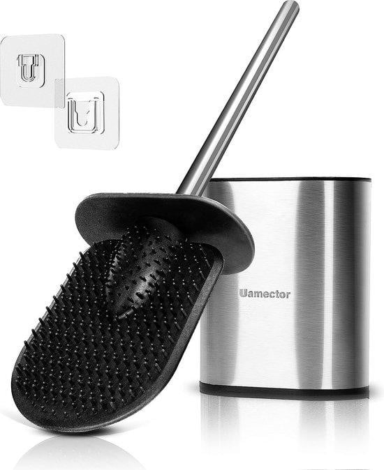 Unyqoos Siliconen toiletborstel met wandmontage en lekvrije basis