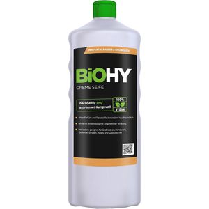 BiOHY Seife Cremeseife, 100% vegan, nachhaltig, Flüssigseife, Spenderflasche, Bio, 1 Liter