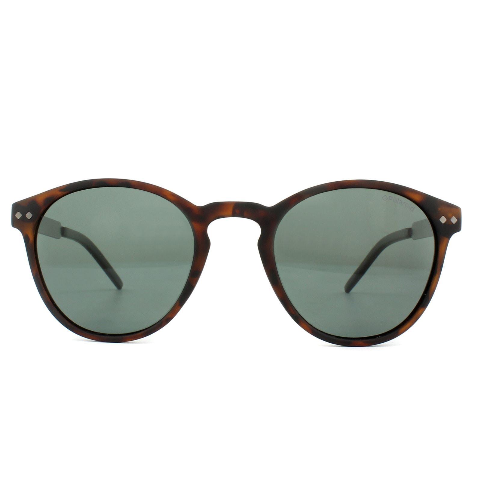 Polaroid ronde unisex mat Havana groen gepolariseerde zonnebril