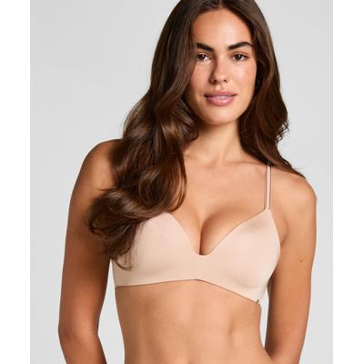Bügelloser BH HUNKEMÖLLER "Mona padded non-underwired bra", Damen, Gr. 70, Cup E, beige, 60% Polyamid, 24% Polyester, 16% Elasthan, BHs