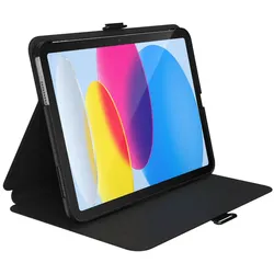 Hülle Speck Balance Folio – iPad 11" (2025) / 10,9" (2022) s povrchovou Beschichtung MICROBAN, magnetem a Ständer (schwarz)
