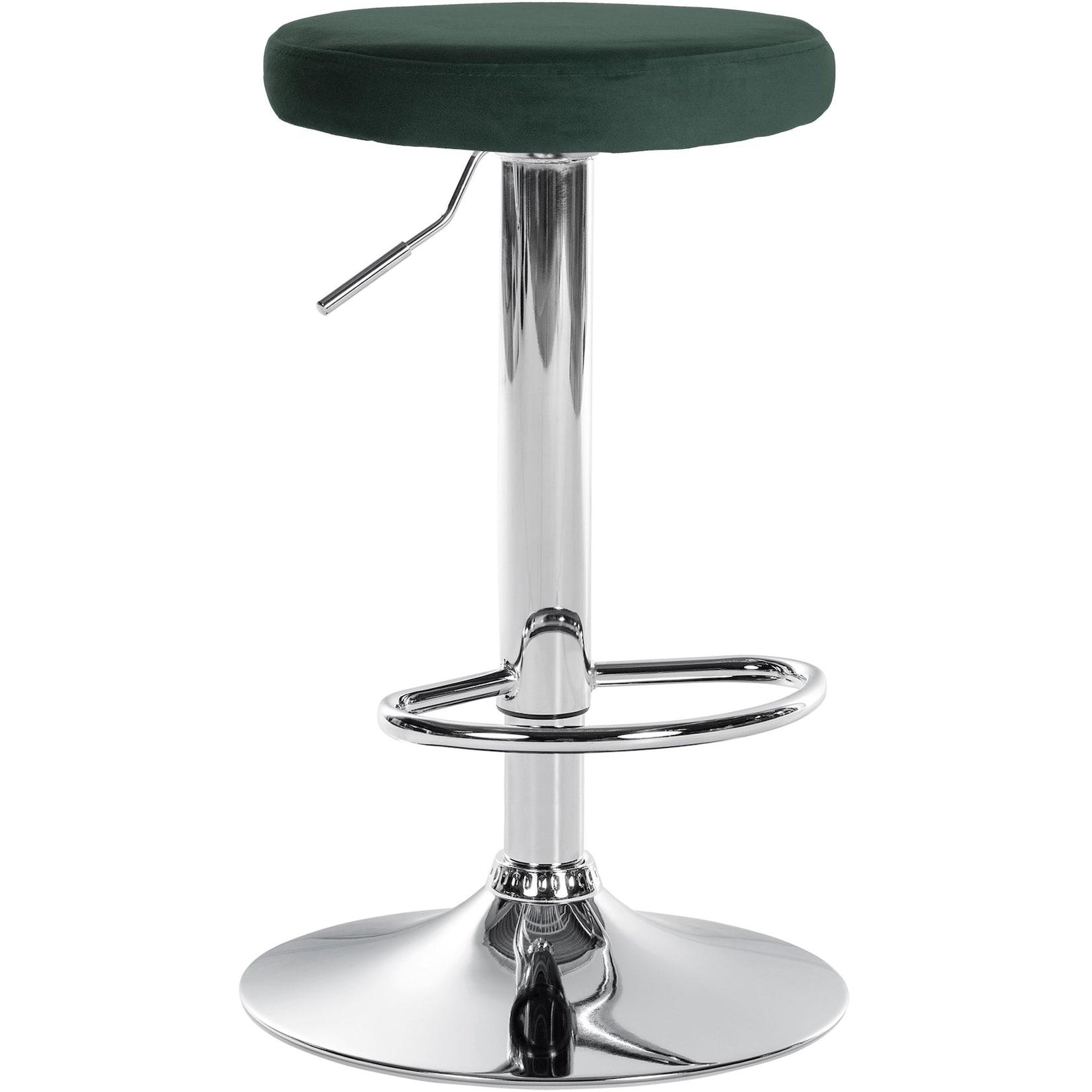 CLP Barhocker Ponte Samt chrom - Farbe: grün, Gestellfarbe: chrom