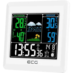 ECG MS 300 Weiss / Messstation / 3x AAA Batterien, Wetterstation, Weiss