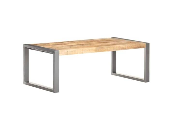 Roanoer Couchtisch Raues Mangoholz 110x60x40 cm Echtholz Tisch Rustikaler Stuben- & Wohnzimmertisch aus Massivholz mit robustem Stahlgestell fuer Zeitschriften und Dekoration.