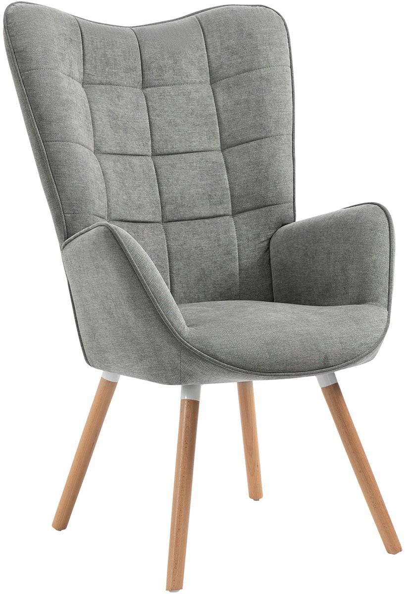 Meubles Cosy Scandinavische fauteuil - Grijs - Zachte stof