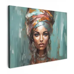 LEINWANDBILD Frau - Kunst - Schmuck - Porträt Wandbilder 80x60 cm