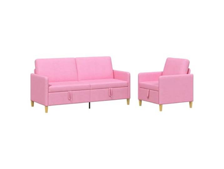 KUTYWEXFM 2-Teiliges Sofa Set mit Stauraum Rosa Couch Garnitur Praktische Couchgarnitur mit Klappfunktion für Wohnzimmer und Gästezimmer, stabile Metallrahmen-Konstruktion.
