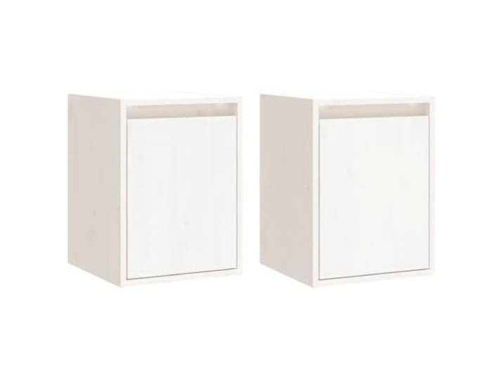 Helloshop26 2er Set Wandschränke aus massivem Kiefernholz 30x30x40 cm praktisch dekorativ aus Holz weiß 02_0048082