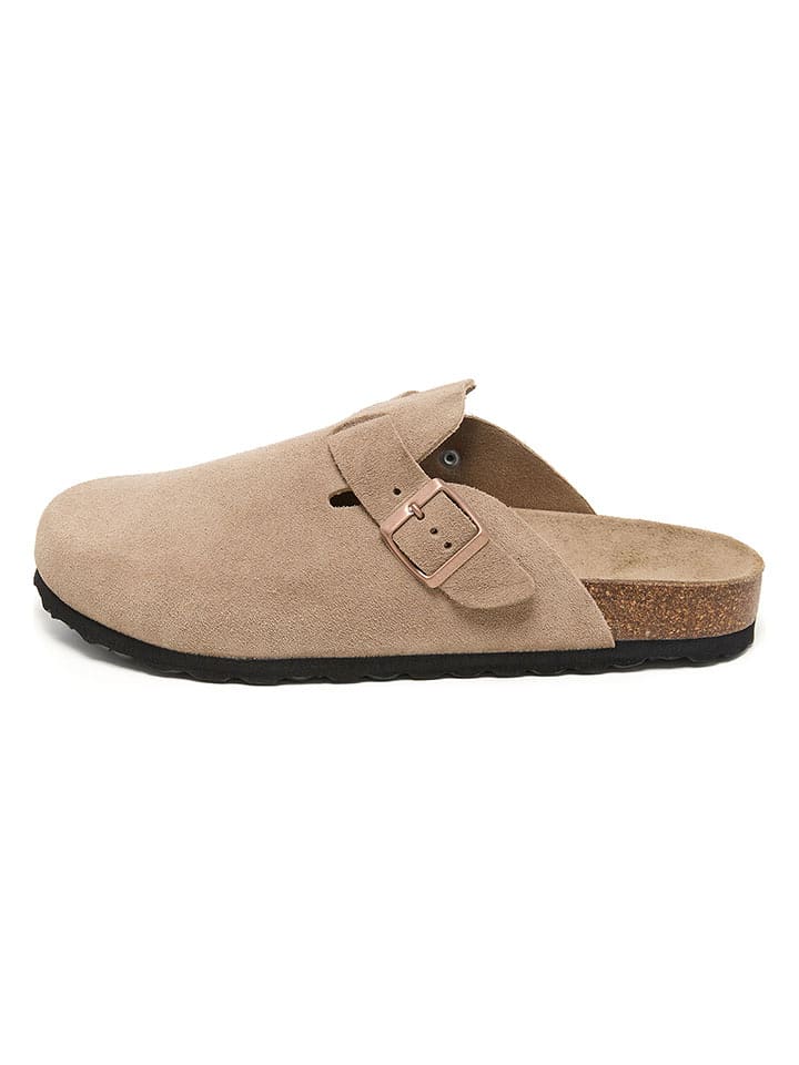 billowy Leder-Clogs in Beige - 42