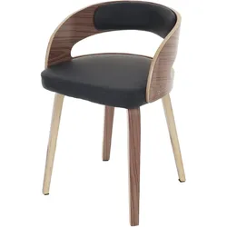 Einzelst�ck | Besucherstuhl Pula, Stuhl, Holz Bugholz Retro-Design ~ Polster schwarz