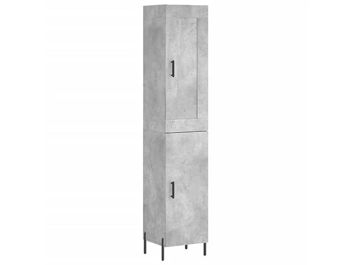 HGFDVCMR Highboard Betongrau 34,5x34x180 cm Holzwerkstoff Schlankes Design für Wohnzimmer & Schlafzimmer: Der zweiteilige Schrank bietet viel Stauraum auf kleinster Stellfläche.