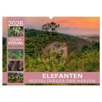 ELEFANTEN - Rüsselträger der Herzen (Wandkalender 2026 DIN A3 quer), CALVENDO Monatskalender