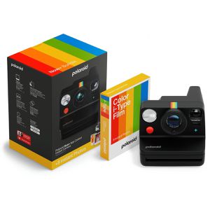 Polaroid Everything Box Now+ Gen 3 Sofortbildkamera, analog, Format 88 x 108 mm, schwarz, mit Bluetooth und Film