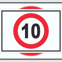 HB-Druck Tempo 10 km/h Geschwindigkeitsbegrenzung Aufkleber Symbol A0 (841x1189mm)