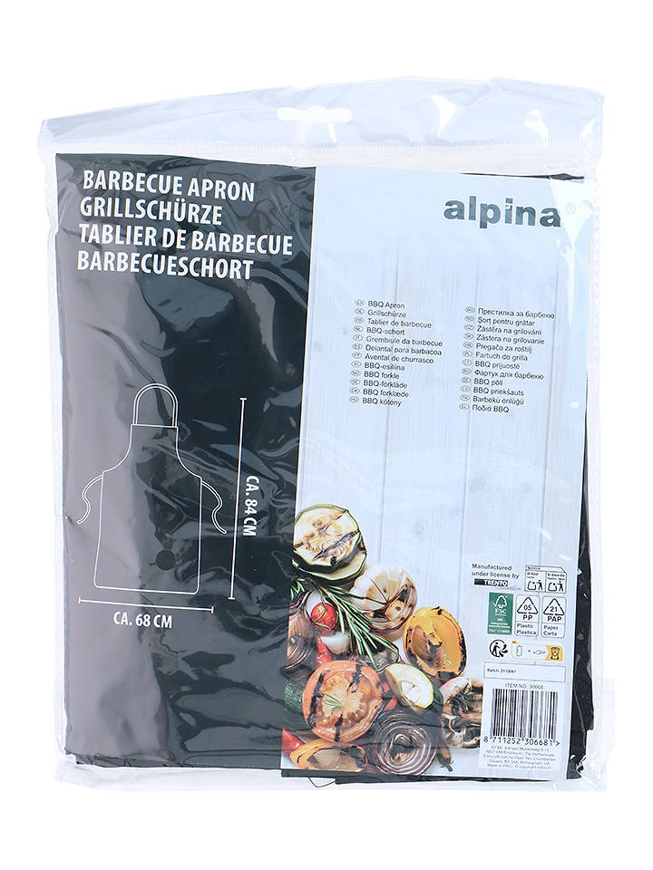 Alpina Grillschürze in Schwarz - (B)70 x (H)84 cm - onesize