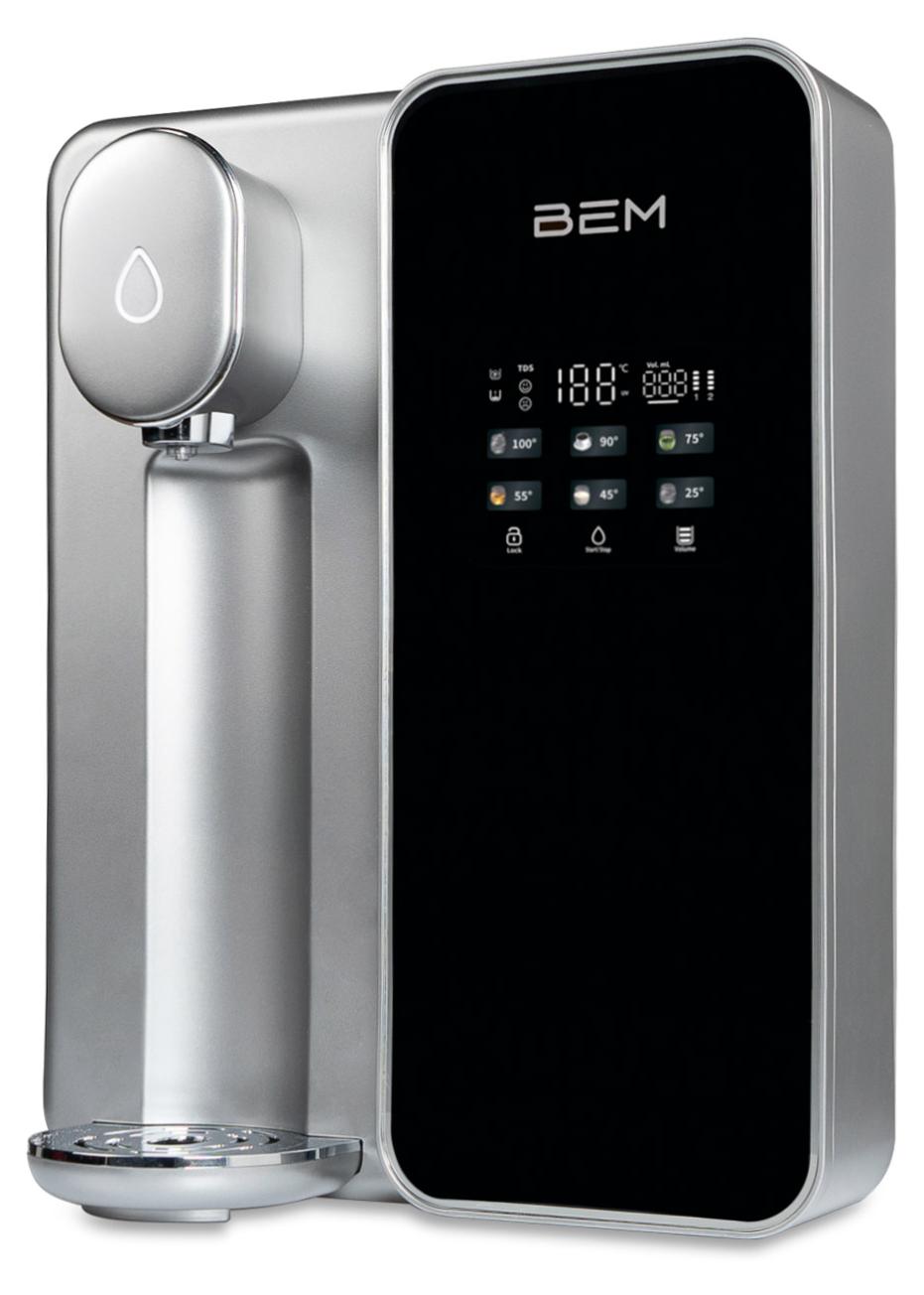 BEM Unicora 2.0 Wasserfilter Auftisch Osmoseanlage Umkehrosmose Trinkwasser Wasseraufbereiter UV Direktanschluss Heißwasserspender TDS Monitor