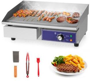 Costway 22 Inch Countertop Electric Griddle 2000W 110V Commercial Stainless Steel Grill-Silver