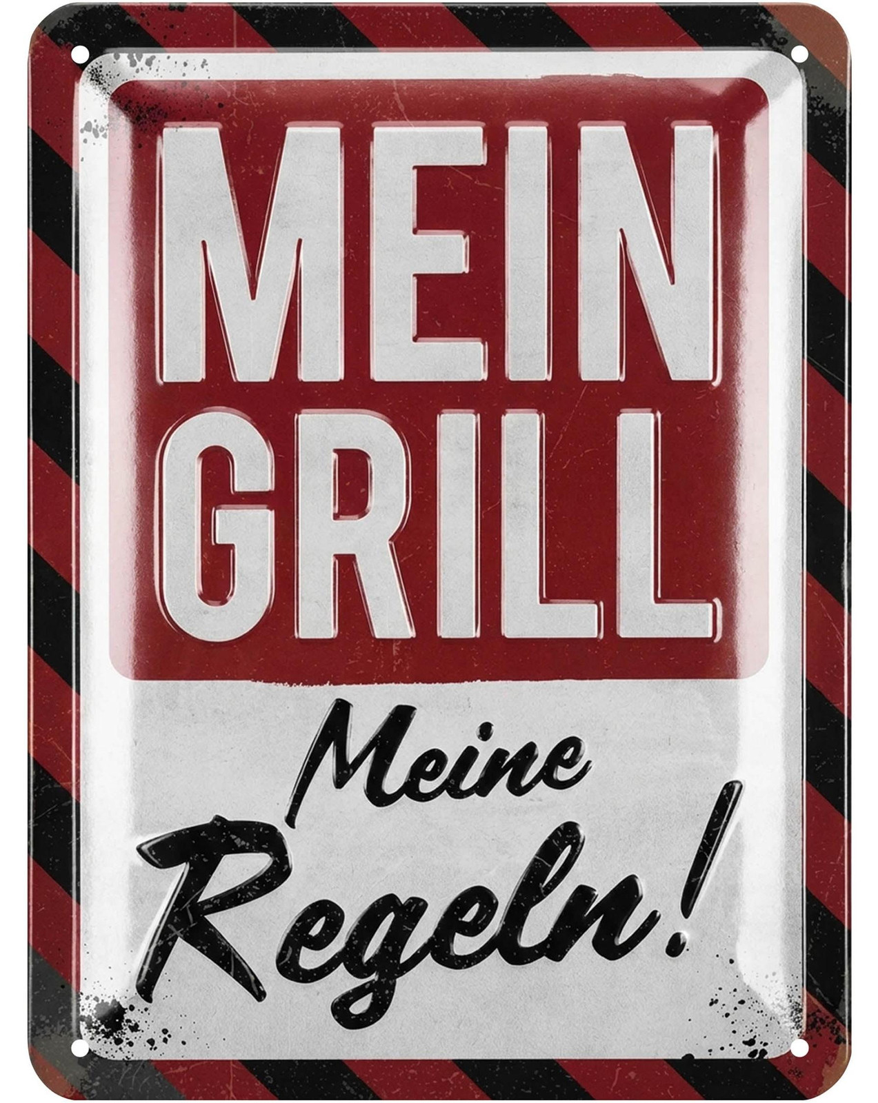 Dripio Retro Metalen Bord met Grillregels, Barbecue Decoratie, 15 x 20 cm