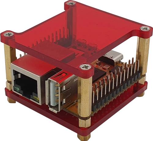 Radxa RPiS_Acryl_R SBC-Gehäuse Passend für (Entwicklungskits): Rock Pi Rot