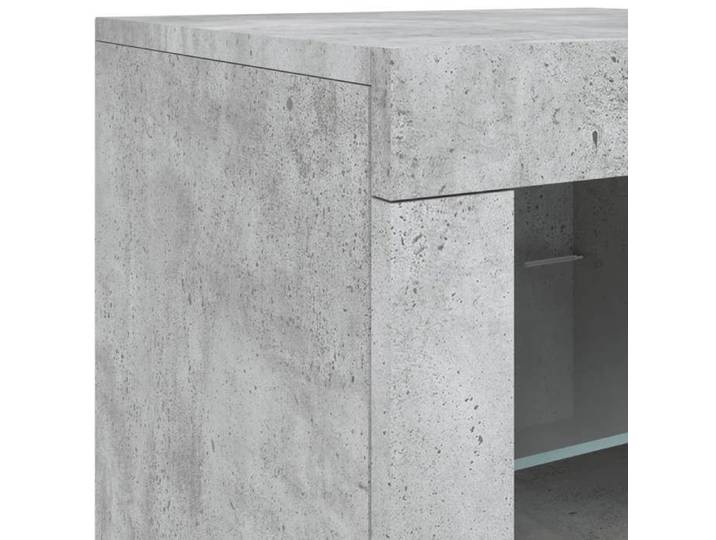 Design Buffet/Placard de cuisine Gris - Buffet avec lumières LED gris béton 123x37x67cm 43.11 Kg 524421 6319870