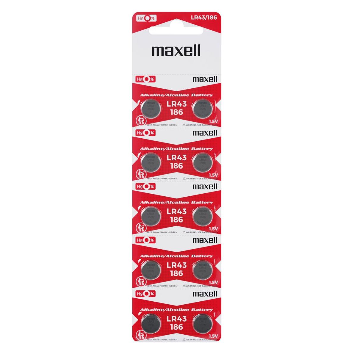 Maxell LR43/186/V12GA (10 Stk., LR43, 70 mAh) (11716900)