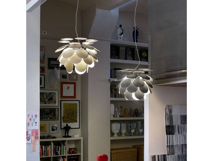 Discoco Suspension Ø53 Gris Mat - Marset Discocó - Salon / séjour - Design - Plastique - À ampoule unique