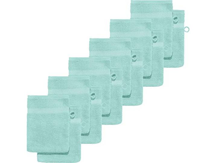 Erwin Müller Waschhandschuh 12er-Pack, Serie Sindelfingen, 100% Baumwolle Mint Größe 15x21 cm - Kochfest und trocknergeeignet, saugstarke, langlebige Wohlfühlqualität