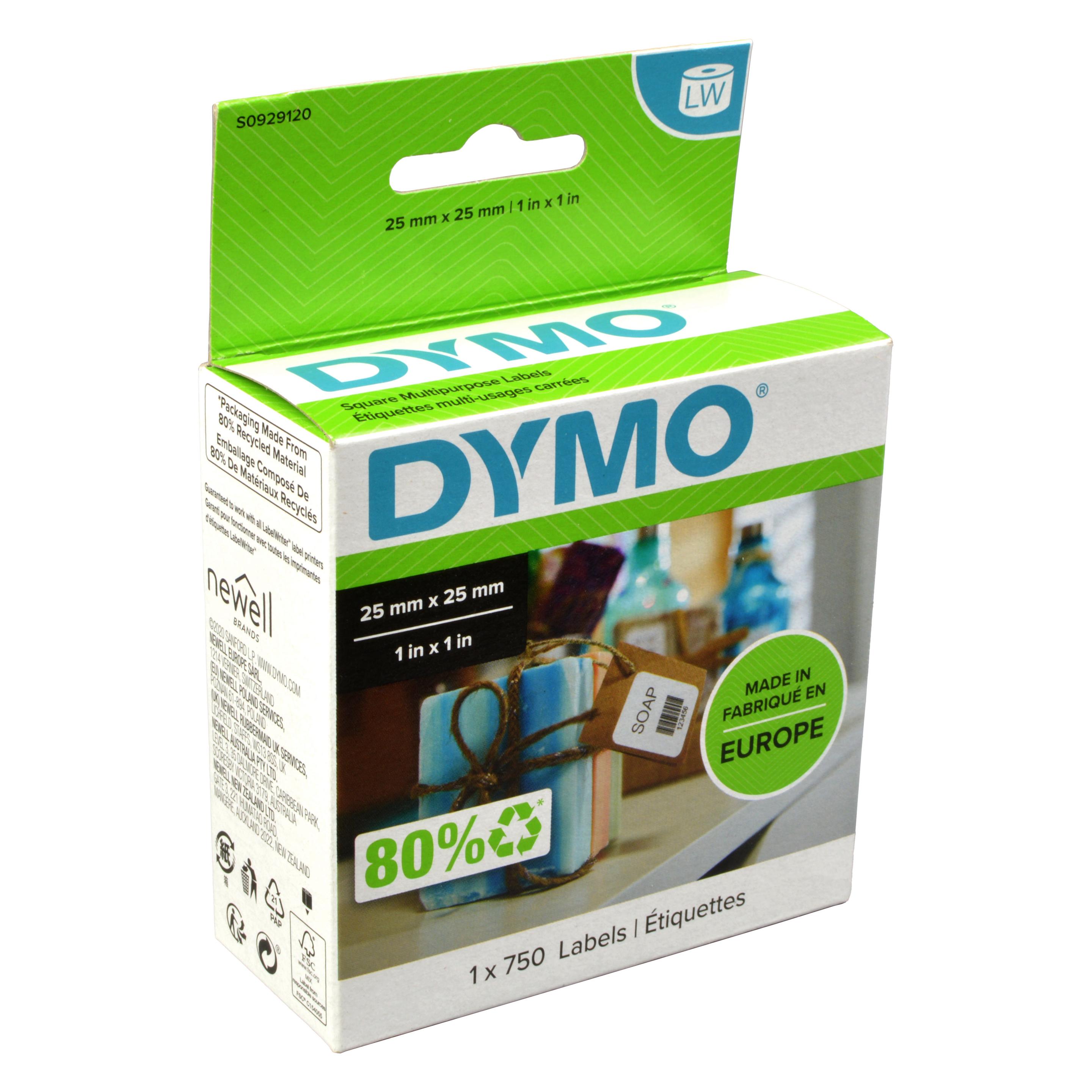Dymo S0929120 quadratische Mehrzweck-Etiketten (25 mm) (S0929120)