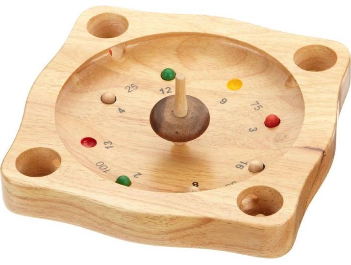 Philos Tiroler Roulette - Casino/kansspel - Beukenhout 22 cm - Blank hout