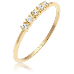Verlobungsring ELLI PREMIUM "Verlobungsring Topas Weiß 375 Gelbgold" Gr. 52, gold, Fingerringe, Damen, 52mm, Gelbgold 375, 1mm, Verlobungsring