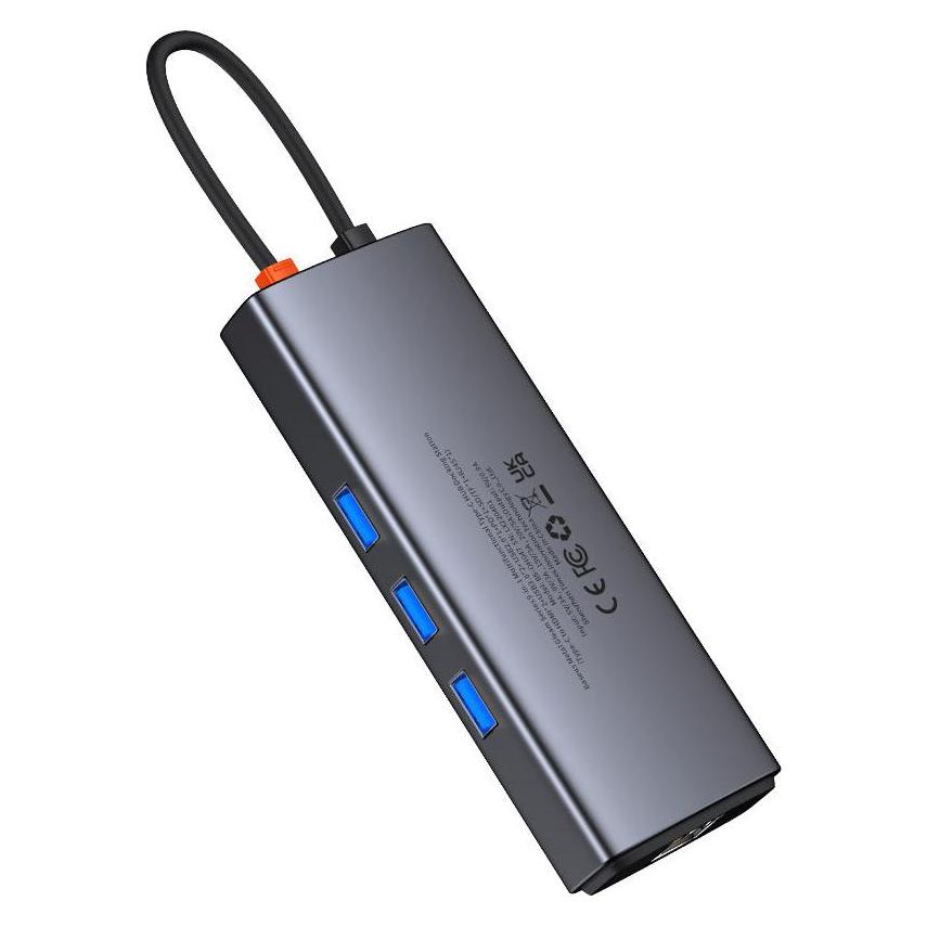 Baseus Metal Gleam Series 9-in-1 Multifunctional Type-C HUB Docking Station (USB-C, 9 Ports) (WKWG060013)