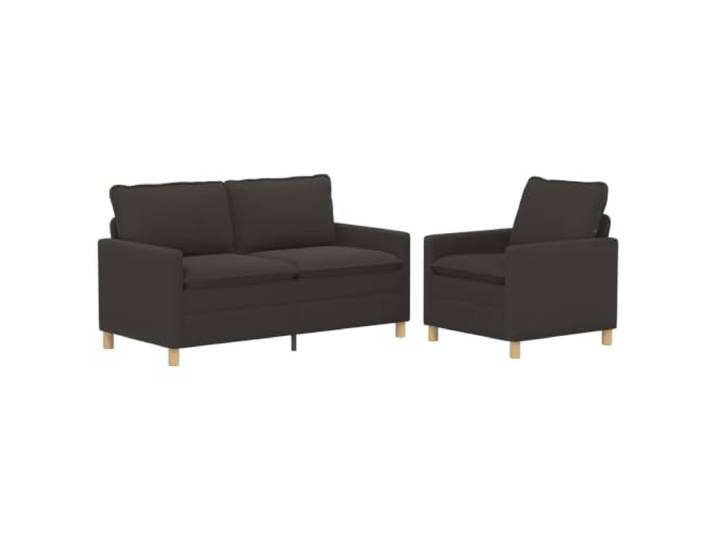 Coespram Couch Set 2-teilig, 1-Sitzer und 2-Sitzer Sofa, Dunkelgrau Moderne Polstergarnitur fürs Wohnzimmer und die Lounge. Inklusive 1-Sitzer und 2-Sitzer mit weichem Bezug in Dunkelgrau.