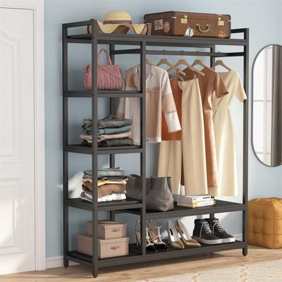 1Easylife Heavy Duty Garment Rack, Clothing Rack Closet Organizer System with Hanging Rod and Shelf