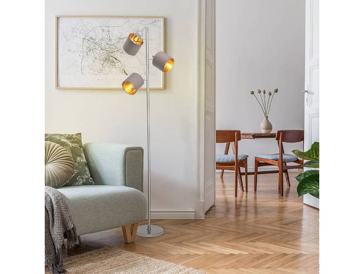 Lampadaire Maron 22 x 153 x 35cm Marron Tissu mélangé E14