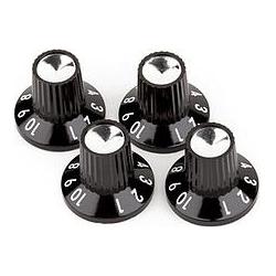 Fender Amp Pot Knob Push on bk/sv (4) (46535515)